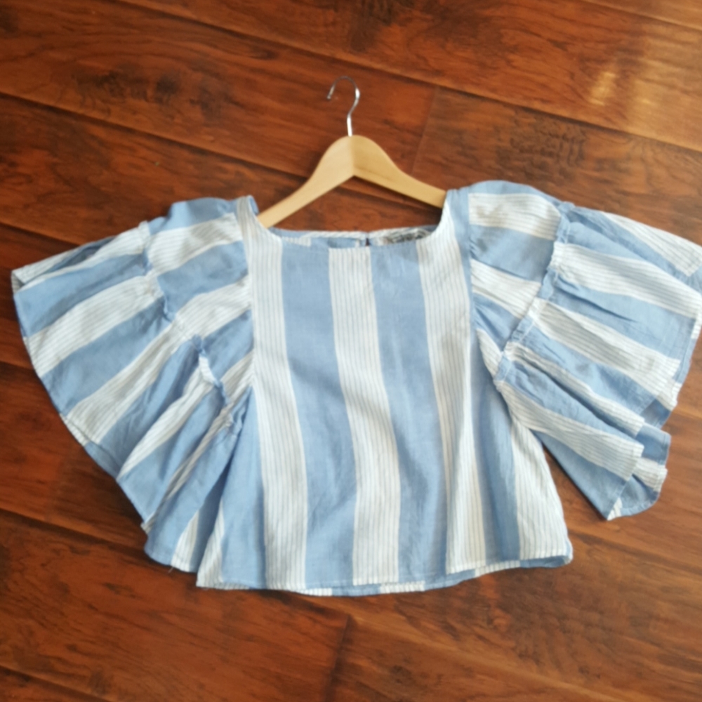 American eagle flouncy sleeved midi shirt
